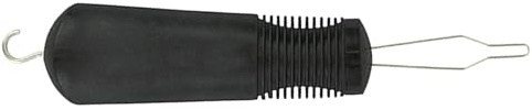Knopfhaken mit Quadratischer Schlaufe, Schwarz, Abs Eisen | Reißverschluss Anziehhilfe, für Knöpfe und Ersatzverschluss, Robust und Rutschfest