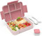 PDBEST Bento Lunch Box,Lunch Box for Adults 1330ml Bento Box with 6 Compartments, Lunch Boxes with Cutlery Set, Leak Proof Lunch Box for Kids, Snack Box for School Kindergarten Office,Pink