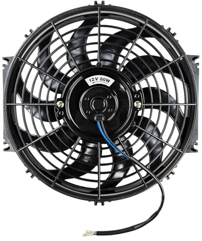 Universal Kühlerlüfter Ventilator, 12 Zoll 80W Elektrolüfter Motorlüfter Elektrische Lüfter mit Montagesatz, Kühlerventilator Slim Lüfterrad Push Pull Lüftermotor Wasserkühler für Auto KFZ LKW