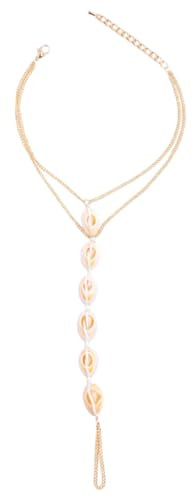 LIFKOME Gewebtes Fußkettchen Für Damen Mit Muschelperlen Und Metallanhänger Strand-fußschmuck Bohemian Style Fußkette Simulierte Perle Fußkettchen