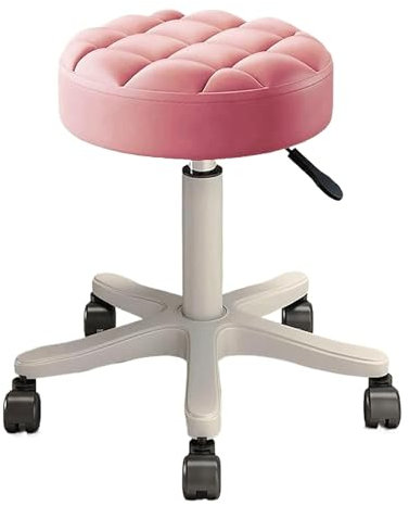 LULUMAIC Runder Schwenkhocker Leder Rollinghocker Pediküre Massagehocker Tattoo Stuhl Verstellbare Zeichnungs -Spa -Stuhl