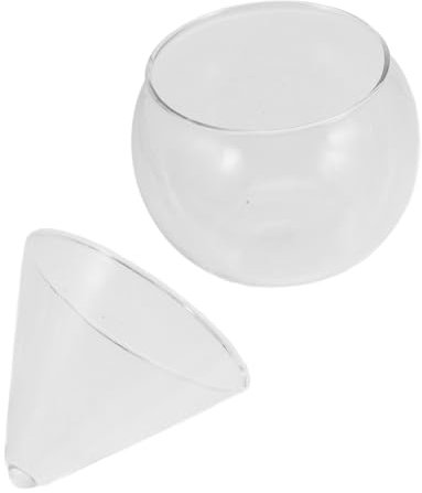 SOLUSTRE 1pezzi Bicchiere Cocktail Creativo in Vetro Borosilicato Trasparente Tazza Rotonda Con Base Stabile Senza Stelo Per Casa Ristorante e Bar Capacità