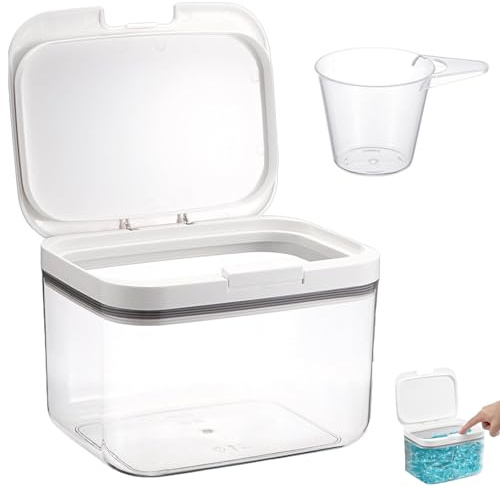 DBAATTZ Waschmittel Aufbewahrung, 2,8L Aufbewahrungsbox mit Deckel, Waschpulverbehälter mit luftdichtem Deckel, Aufbewahrungsbox Schnappverschlüsse, Wiederverwendbar Transparente Box, für Waschmittel