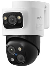 eufy Security PoE Bullet-PTZ CCTV Camera S4 Add-On, Wired Outdoor Cam, 4K UHD Triple Lens, 122° FOV, 360° Pan & Tilt, 8× Auto Zoom, AI Tracking, Red & Blue Lights, Colour Vision, 24/7 Recording, IP65