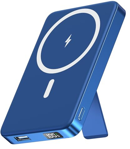 YUJE Batería Externa Magnética para MagSafe 10000 mAh, Power Bank Inalámbrico Qi con Carga Rápida USB-C PD 20W, Pantalla LED, Compatible iPhone 17/16/15/14/13/12 Pro/MAX/Plus