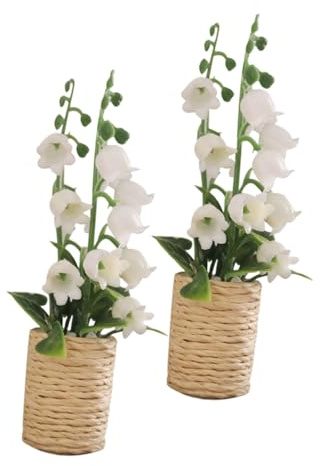 Beaupretty 2 Stck Mini Künstliche Bonsai Pflanzen Lebensechte Miniatur Hyazinthen im Topf Dekorative Zimmerpflanzen für Puppenhaus Detailreiche Mini Deko für Tisch und Garten Naturgetreu