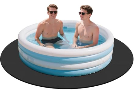 Tapis de protection de sol pour piscines extérieures, tapis de sol avec 12 mm d'épaisseur et surface antidérapante et rembourrage en EVA, 196 x 196 x 1,2 cm, pour jacuzzi ronds et piscines extérieures