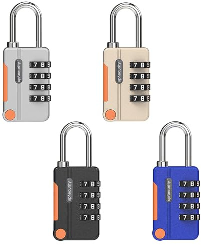 4 lucchetti a combinazione, ripristinabili con codice, resistenti, impermeabili, per esterni e interni, per armadietti da palestra, cancelli, capannoni, valigie (nero, grigio, blu, giallo)