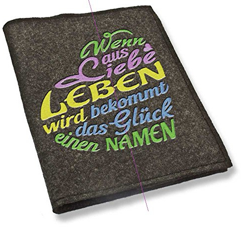 Mutterpass Mutterpasshülle Herz flieder Liebe Leben bestickt Farbwahl Handarbeit (dunkelgrau)
