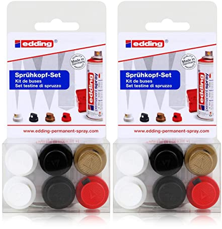 2x edding Permanent Spray Sprühkopf-Set, 6 Stk.