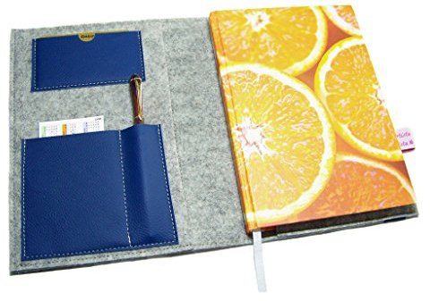 Organizer für Din A5 Kalender, Notizbuch oder Ringbuch, Merino Wollfilz Filz Leder