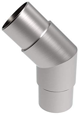 Sellon24® V2A Edelstahl Steckfitting 135° / 45° Grad Rohrbogen Fitting Eckstück Verbinder Geländer Rohr Rundrohr Handlauf 42,4 mm Gelaender Rohrfitting Edelstahlrohr Rundrohr Winkel Handlaufrohr