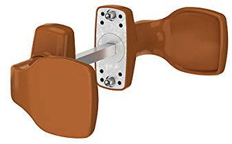 Aluminium Türgriff Kurzschild Merkur für Aluminiumtüren - Paar, Farbe:Golden Oak RAL 8003, Griffart:Knauf-Knauf