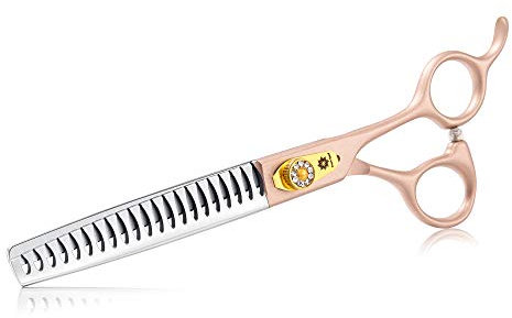 Dream Reach Fellschere Hundeschere 7 Inch professionelle Haustierpflege Chunker-Schere Effilierschere aus 440C japanischer Edelstahl für Hunde Katze 25%-35% Ausdünnungsrate (7-Zoll-Chunker-Schere)