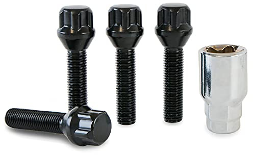 Black Locking Nuts to fit 20mm Spacers for BMW 3 Series 1982 to 2012 Alloys | Precision Black Locking Wheel Nuts Designed to fit 20mm Wheel Spacers to both Original Equipment & Aftermarket Alloys Only.