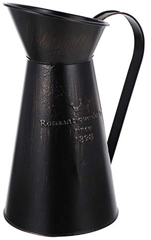 BESTonZON Metall Blumenvase Retro Milchkanne Vase Shabby Tischvase Trockenblumen Kunstblumen Getrocknete Zweige Blumenarrangement Topf Rustikale Landkrug Wasserkanne Blumentopf Dekoration