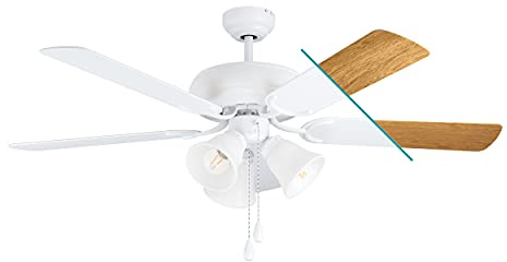EGLO Deckenventilator LAS PALMAS,5 Flügel Ventilator mit Licht, Zugkette