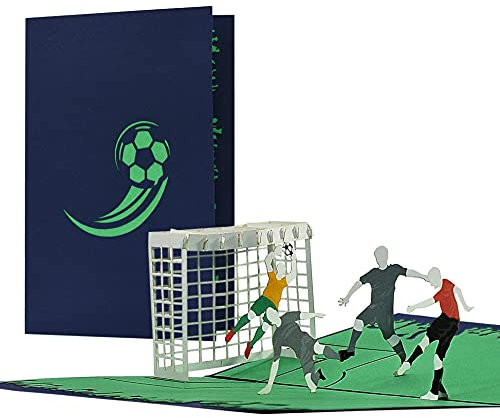 Karte Fussball ROT, Geburtstagskarte, Gutschein für Fans | Einladungskarten Geburtstag Kinder, H35