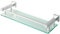 SAYAYO Mensola Doccia Vetro Mensola in Vetro per Bagno 40CM Mensola Bagno Vetro da Muro Cromo Lucido in Acciaio Inox 304, Mensole Doccia per Cucina Bagno