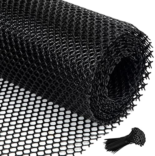 Grillage Jardin Filet à Poule à Oiseaux Plastique Noir Rouleau De Grillage De Poulet Avec Des Attaches Zippées, Trottoir Filet De Clôture De Barrière De Patio, Filet À Volaille Pour Chats Chiens Canar