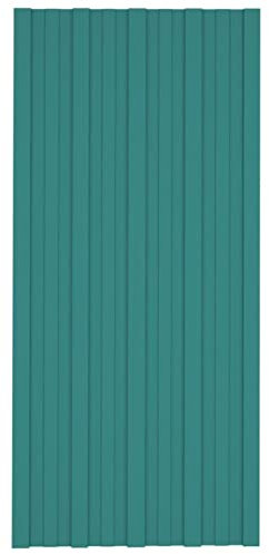 Tidyard 36 STK. Dachpaneele Dachpfannen Profilblech Trapezblech Dachblech Stahlblech Trapezbleche Dachplatten Verzinkter Stahl Grün 100x45 cm