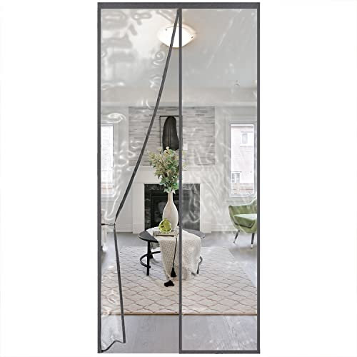 Thermovorhang 120x240cm, Magnet Wärmeschutzvorhang für Türen, Kälteschutz und Wärmeschutz im Winter, Ideal für die Nutzung von Klimaanlagen im Sommer, Kinderleichte Klebemontage Ohne Bohren