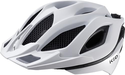 KED Spiri II Trend Allround Fahrradhelm Mit LED Licht Und Reflektor, Optimierter Belüftung, Insektenschutznetz Und K-FIT System | Farbe: White Matt | Größe: 52-58 (M)