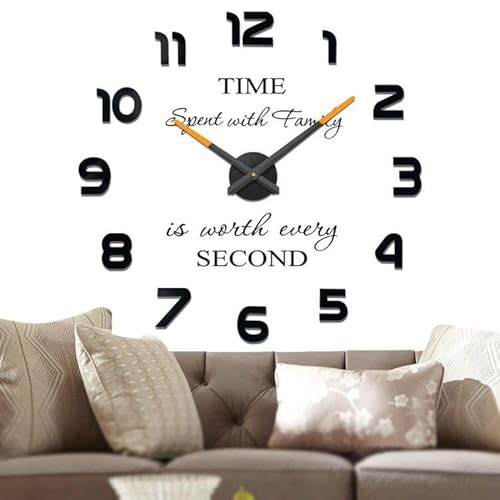 Vangold Moderne Mute DIY große Wanduhr 3D Aufkleber Big Wanduhren für Home Office Decor Geschenk