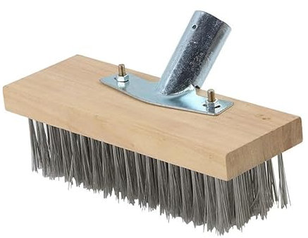 1 cepillo de escoba de alambre de acero inoxidable de 20/30/45 cm, para barrer el suelo, jardín, musgo, limpiador de cocina, herramientas de limpieza del hogar (20 cm)