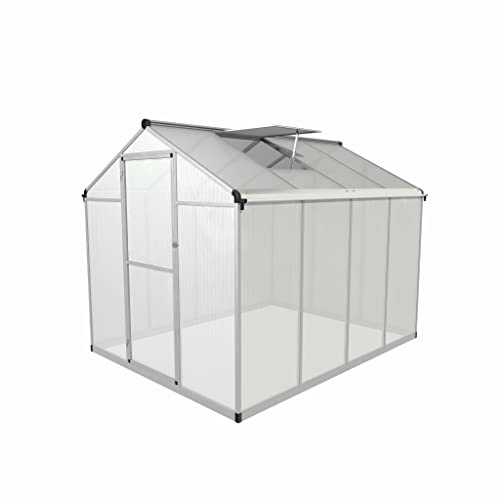 Aluminium Gewächshaus für den Garten 4,5m² inklusive 242 x 190cm Fundament vielseitig nutzbar als Treibhaus,Frühbeet Aufzucht,Tomatenhaus und Pflanzenhaus