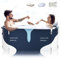 Baignoire pliable portable extra large de 140 cm avec cadre en métal pour adulte, baignoire SPA familiale avec couvercle pour petite salle de bain (Style de lait LK1)