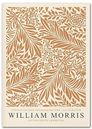 SGFGAD FHYWQ Berühmte William Morris Poster Und Drucke Abstrakt《Rittersporn》Leinwandmalerei William Morris Wandkunst William Morris Bild Wohnkultur 50x70cm Kein Rahmen