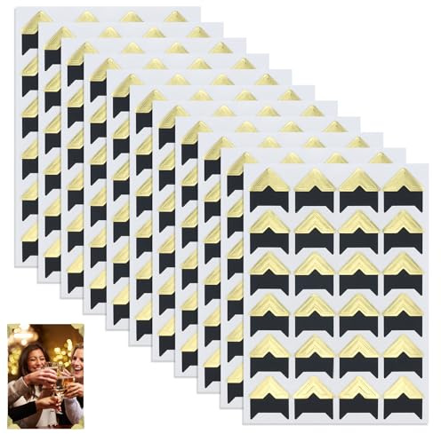 11 Sheets Self Adhesive Photo Corners Gold Photo Corners Scrapbook Photo Corner Stickers for Craft