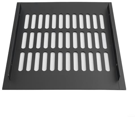 LVYXON Rejilla de ventilación rectangular con rejilla de ventilación para armario, zapatero, aleación de aluminio (negro, 200 x 400 mm)