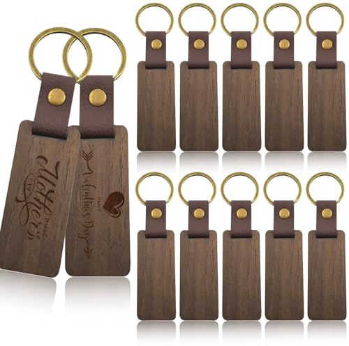Megcdtr Schlüsselanhänger Holz, 12 Stück Schlüsselanhänger Rohling | Schlüsselanhänger holz rohling, Naturholzscheiben Schlüsselringe für Malerei Bastein Dekorieren DIY Geschenke