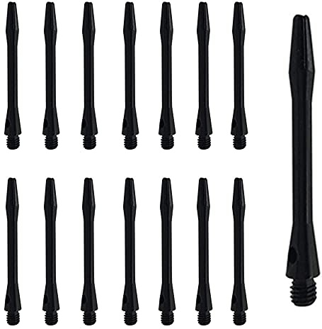 15 stycken dartstjälkar, 45 mm dartstänger, dartaxlar, aluminiumlegering, med standard 2BA gänga, för mjuka dart och ståldart (svart 35 mm)