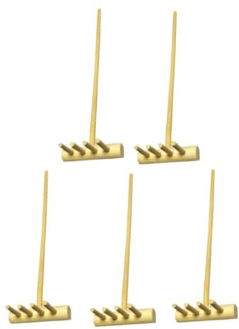 TOYANDONA 5pcs Bamboo Rake Four Teeth Rake for Bamboo Desktop Decoration Table Accessories Mini for Sand Pit Accessories and Sand Art Table