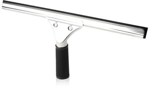 14 Professional Window Squeegee Glass Cleaning, Stainless Wiper with 34cm Big Rubber Blade Shower Squeegee for Shower Doors Window Cleaning Equipment for Cars Kitchen Bathroom