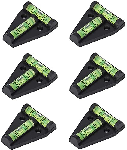 Cpolebev Lot de 6 Niveaux en T pour Camping-Car, Niveau à Bulle à 2 Voies de Type T pour Caravane, Camping-Car, Remorque, Camping-Car, Machines, Bateau
