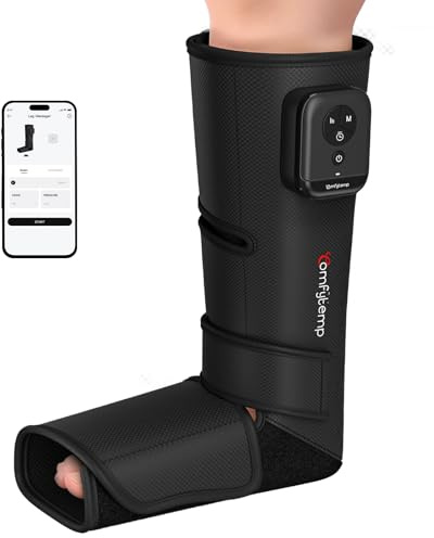 Comfytemp Masajeador de Pies y Piernas Inalámbrico, Masaje de Compresión, Batería 2500mAh, Presoterapia Piernas, Masaje Personalizable para Tobillos, Plantas y Empeines, Adecuado para Papá y Mamá