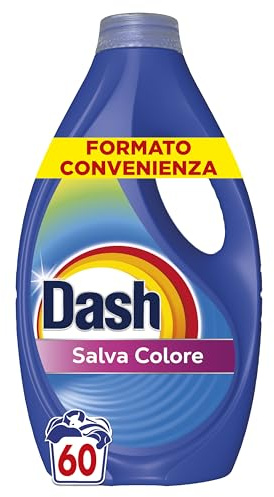 Dash Detersivo Liquido Lavatrice, 60 Lavaggi, Salva Colore, Brillantezza Per I Capi, Rimuove Le Macchi e Igienizza, Efficace Anche A Freddo E In Cicli Brevi