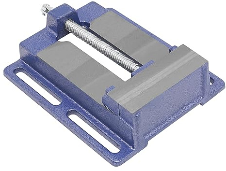 Tornillo de banco para taladro, 125 mm, 2,7 kg, mandíbula de acero con afilado de precisión, riel guía de 360°, husillo roscado de 360°, tornillo de tornillo de máquina para modelismo, trabajo de