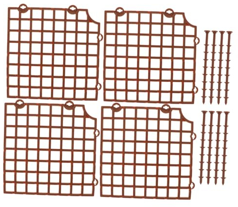 GANAZONO 3 Piezas Protector Maceta Rejilla Resistente para Plantas Exterior Recortable para Evitar Que Gatos y Mascotas Excaven de Color Café