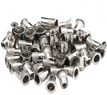 Dadi rivettati filettati, Inserti for dadi filettati a testa piatta in acciaio inossidabile di diverse dimensioni(50PCS,M8)