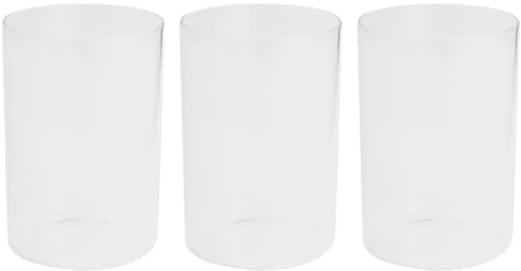 3PCS Vaso Vetro Trasparente Da 15 Cm Per Centrotavola,Vaso Fiori Vetro,Porta Candela,Ciottoli,Conchiglie,Perline,Vaso Vetro Cilindrico Trasparente Per Casa E Matrimonio