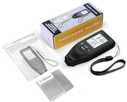 Dickenmessgerät, Automobil-Dickenmessgerät Hochpräzises Autolack-Tester-Tool 1um /0-2000 Beschichtungsmessung(Noir)