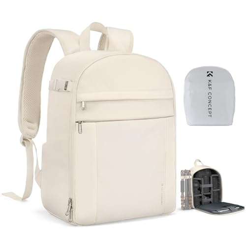 K&F CONCEPT Camera Backpacks for Photographers Travel Bag for Tripod Camera Lence Accessory with Laptop Compartment and Rain Cover