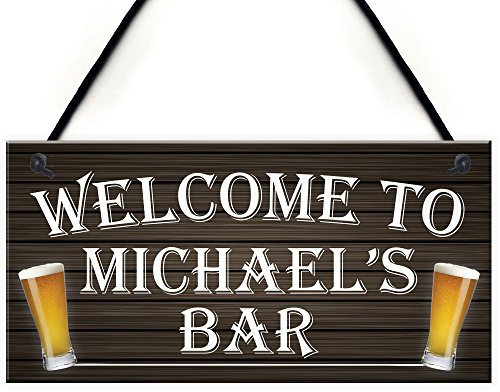 Red Ocean Personalised Welcome Home Beer Bar Man Cave Alcohol Hanging Plaque Pub Garage Landlord Gift Sign