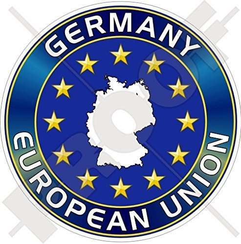 EUROPÄISCHE UNION DEUTSCHLAND Kartenform EU-DE Europa-Deutsch 100mm Auto & Motorrad Aufkleber, Vinyl Sticker