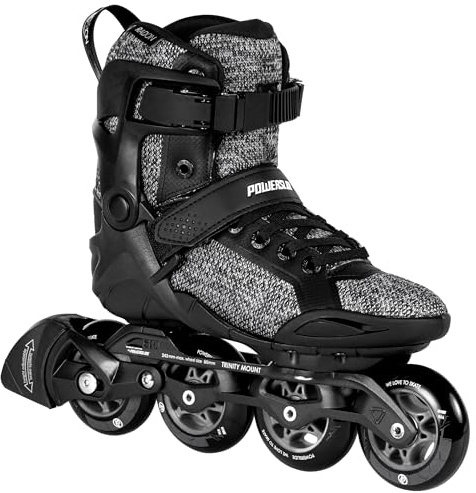 Powerslide Inline Skates Phuzion Radon Black White 80 Gr. 37-47 - Inliner für Herren und Damen in Schwarz/Grau, 80mm/85A Rollen, ABEC 5 Pro Kugellager